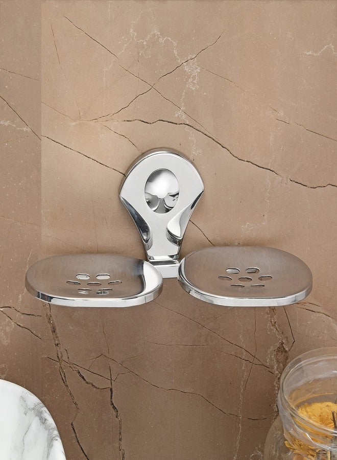 فورتون حامل صابون مزدوج من الفولاذ المقاوم للصدأ من FORTUNE، مناسب لغرف النوم والمنازل والمطابخ وأحواض الغسيل والحمامات (طلاء كروم). - Image 4